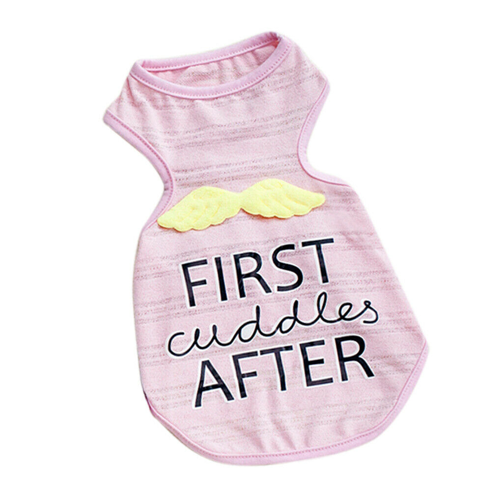 Pet Puppy Dog Cat Pet Clothes Cool Vest T- Shirt Costume Apparel Pink L