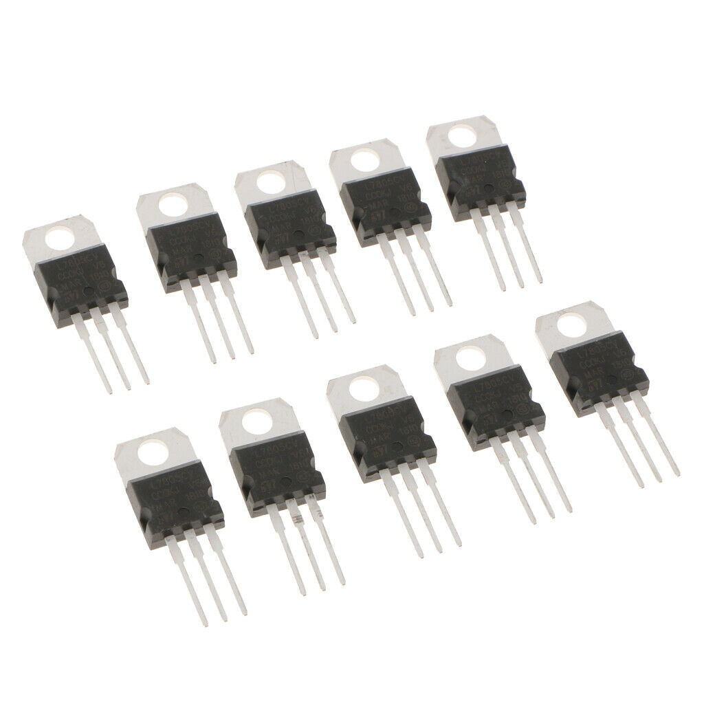 10 PCS L7805CV L7805 LM7805 TO-220 3 Position Voltage Regulator Transistor