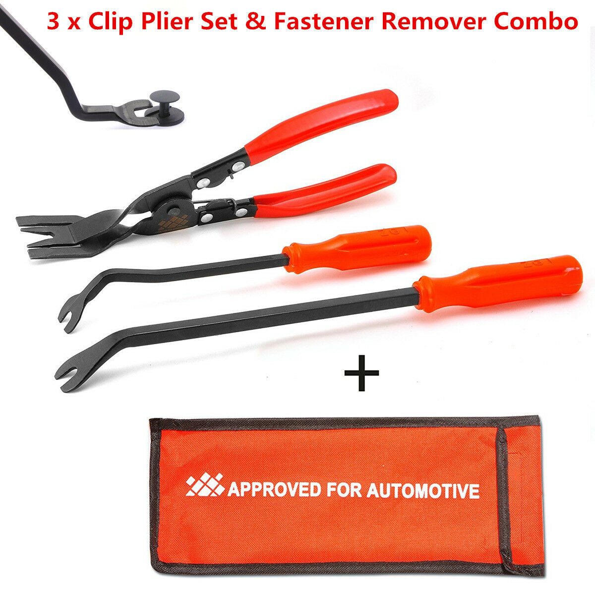 3 Pcs/Set Car Door Trim Rivets Clips Plier & Fastener Remover Puller Tool Combo