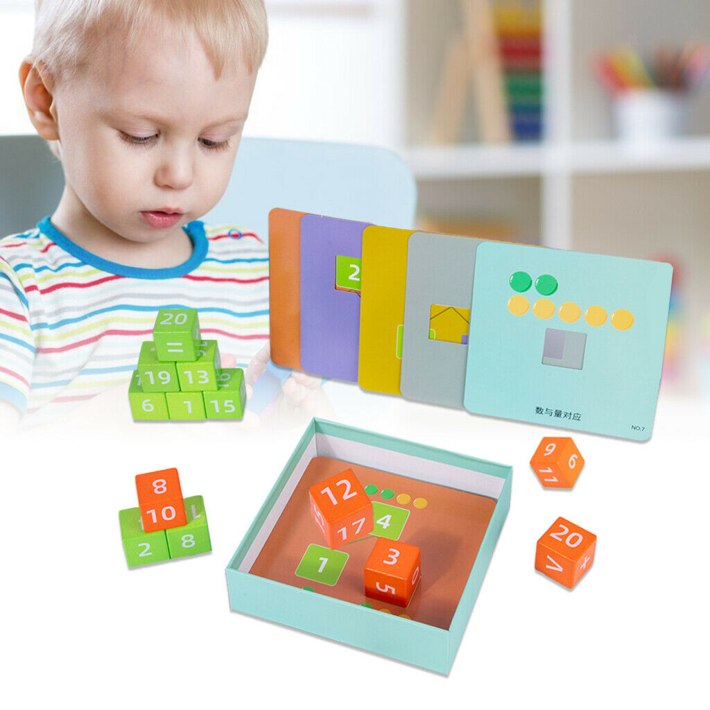 Wooden Blocks Arithmetic Toys Number Counting Numbers Digital for Toddler