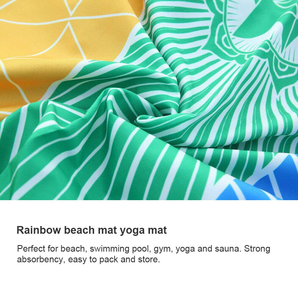 Colorful Polyester Yoga Mat Rainbow Beach Towel Multicolored Turkish Bath Towel