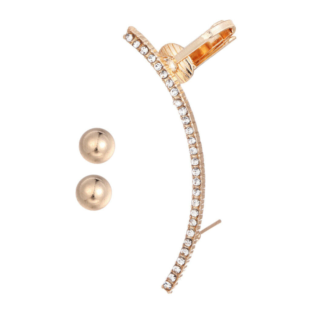 Crystal Dangle Earrings Golden Asymmetric Ear Studs Fashion Jewelry Womens