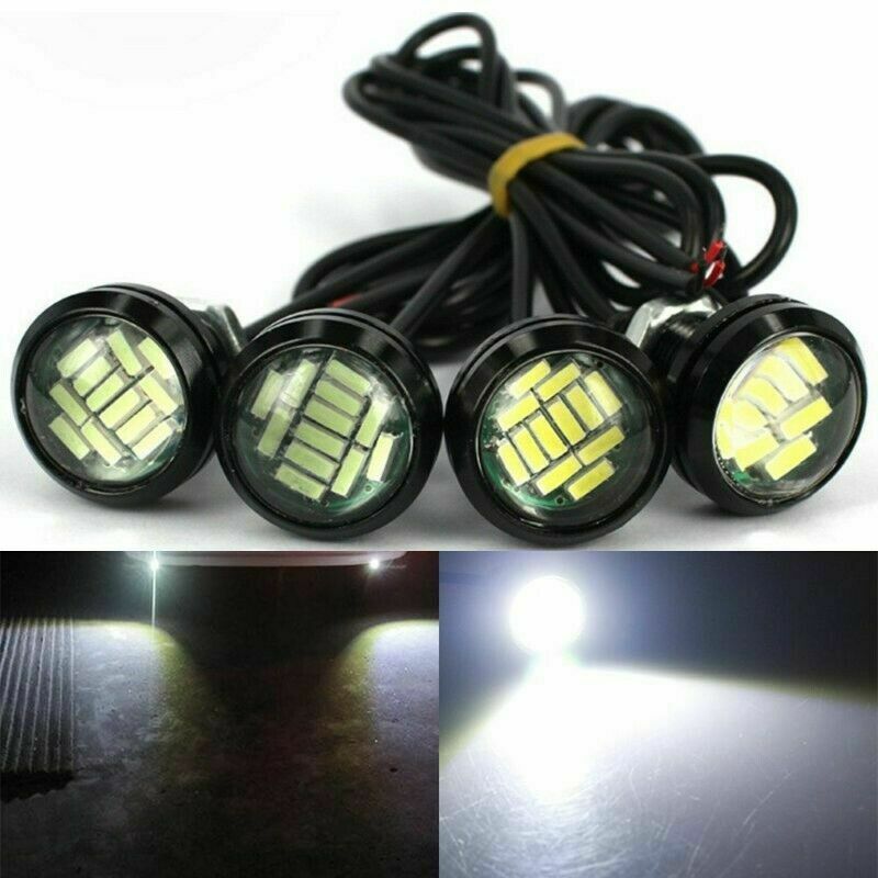 10X Eagle Eye 12 LED Car Daytime Running DRL Backup Reverse Light 23mm 4014 SMD
