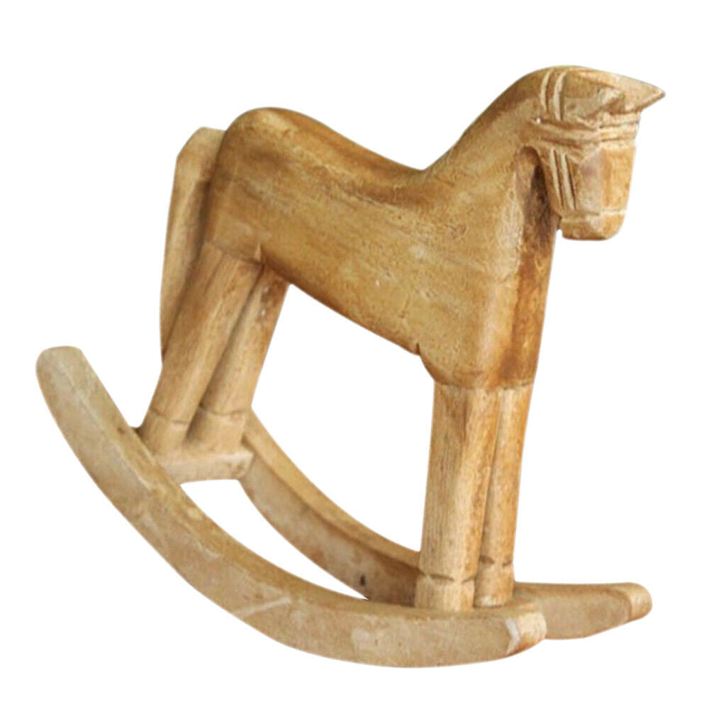 Wooden Crafts Rocking Horse Adornment Christmas Desk Decoration Balance Art