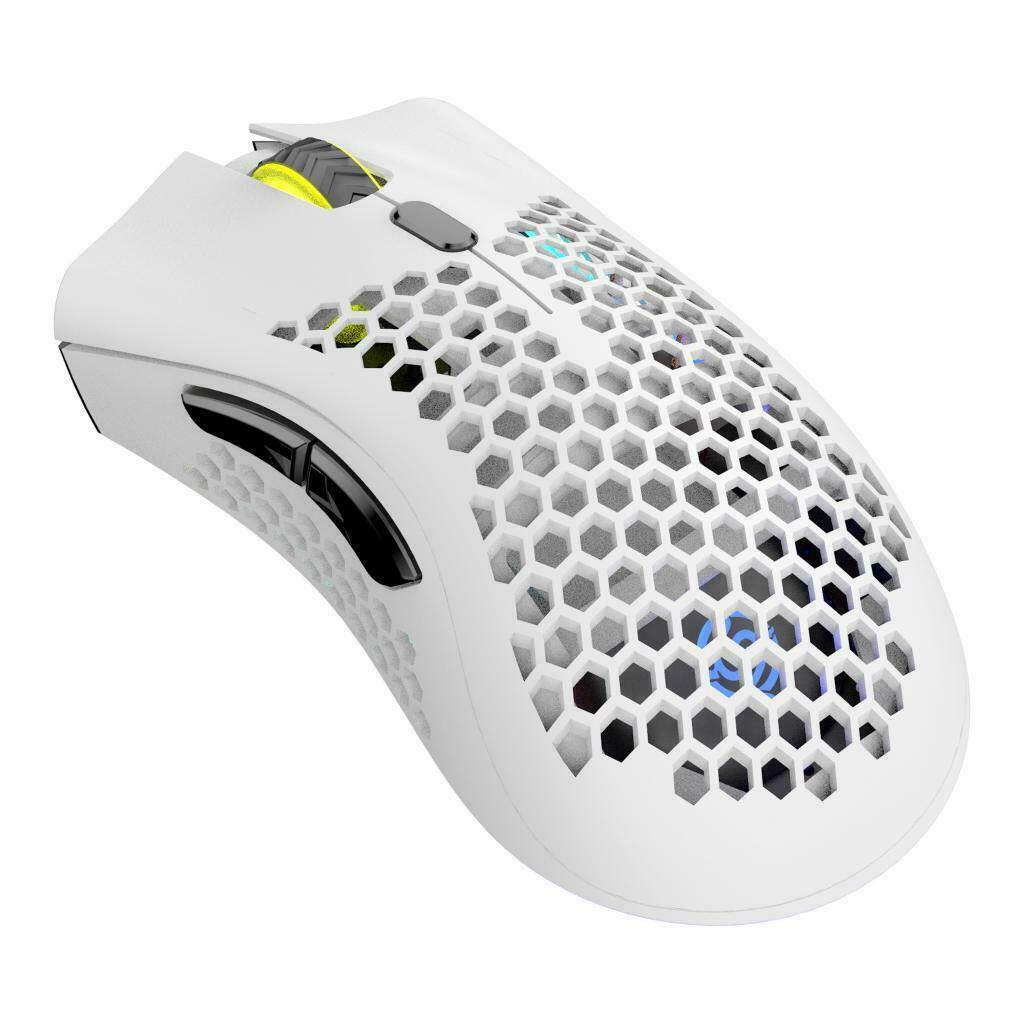 2.4G Wireless Gaming Mouse RGB Honeycomb Mouse Mice for Gamer Office White
