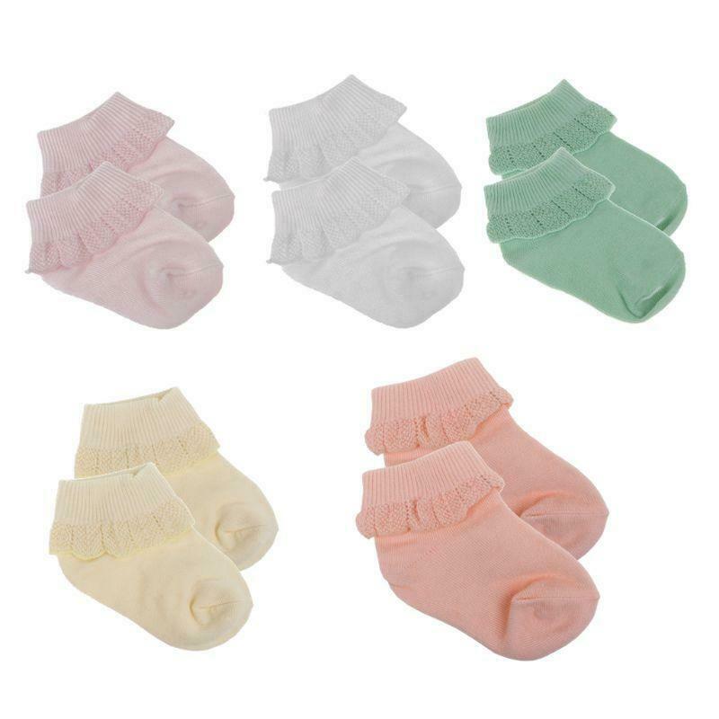 5 Pairs/lot Cute Baby Girl Cotton Ruffle Socks Newborn Breathable Princess Lace