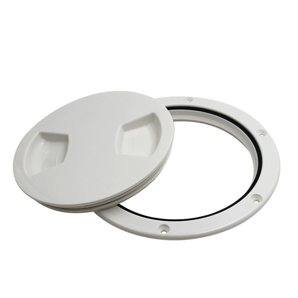 White ABS Plastic Durable 5" Boat Marine Round Deck Plate Lid Non-Slip