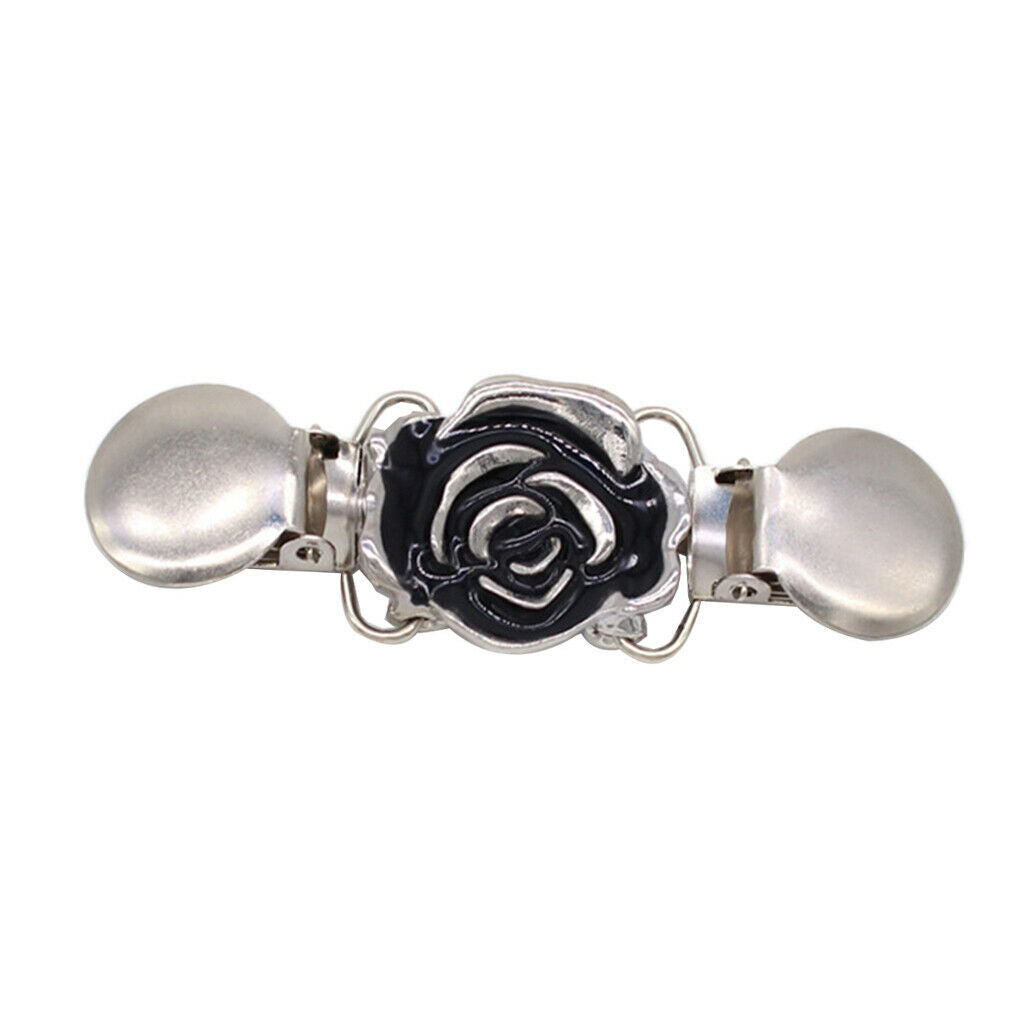 Enamel Flower Cardigan Shrug Sweater Pin Clips Shirt Collar  Clothing Clasp