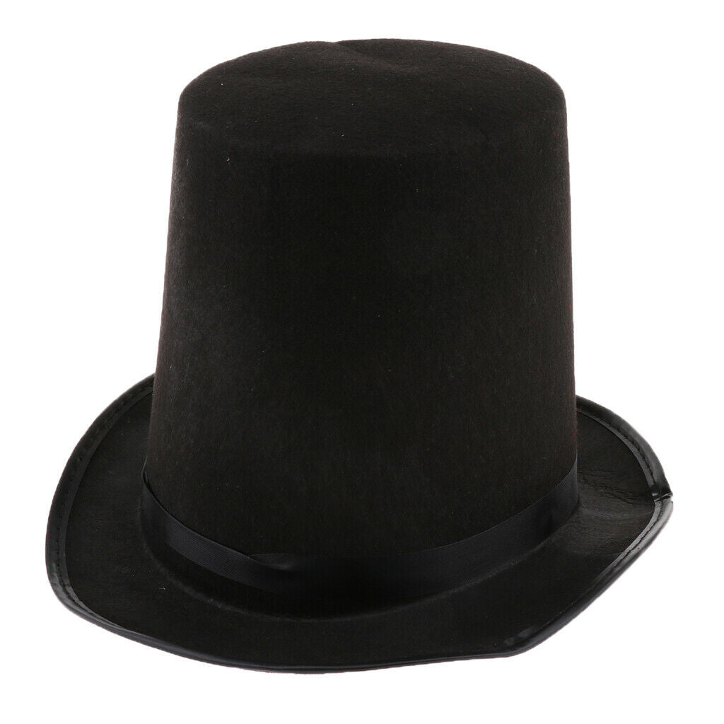 Men Women Top Hat Black Magician Hat  Wand Fancy Dress Performing  Prop