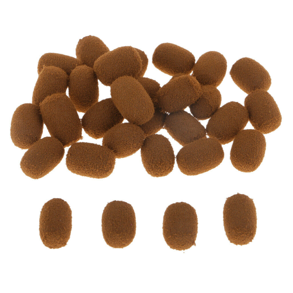 30pcs/Box   Up Boilies Floating Ball Beads Capsule Shape Baits Brown