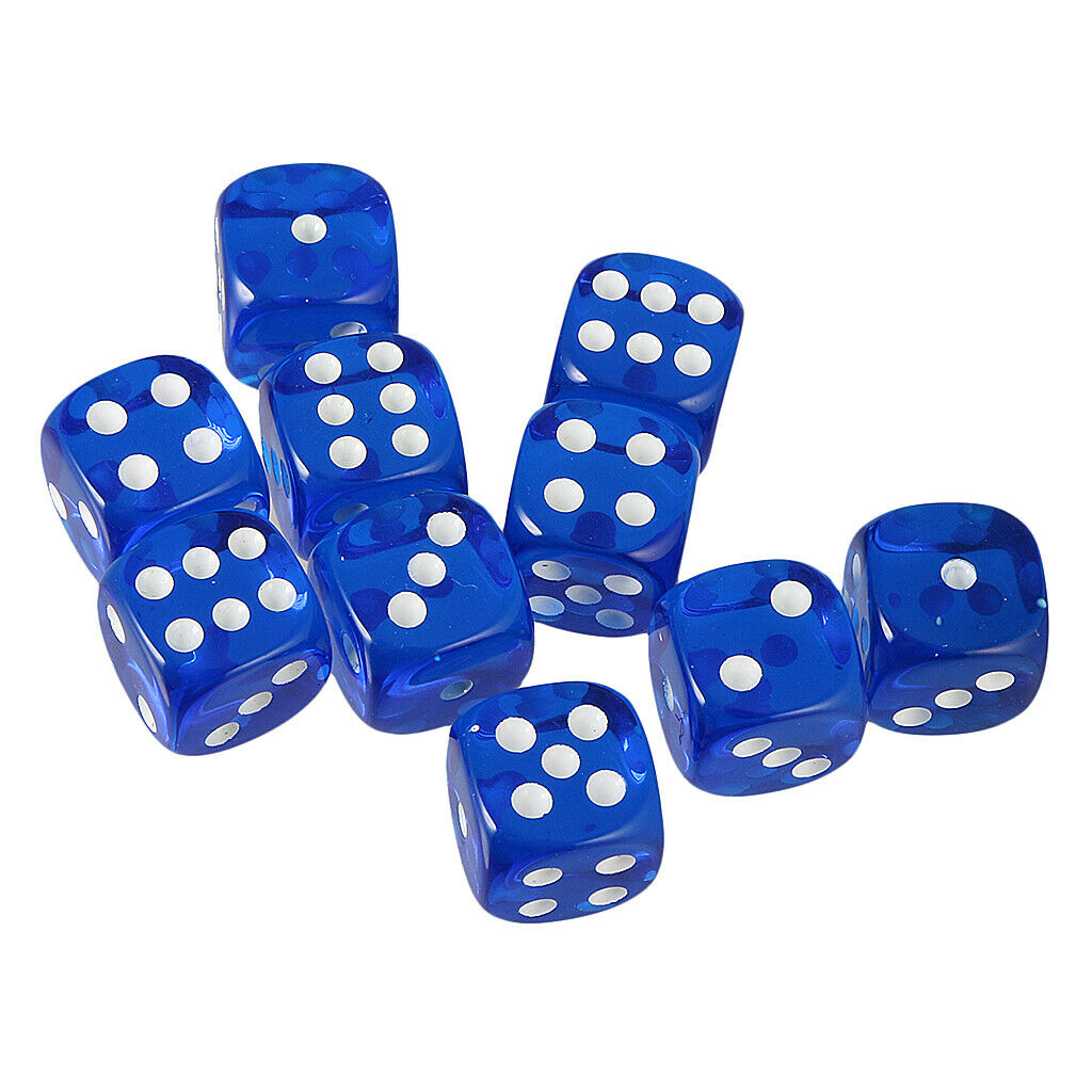 20 Pieces Acrylic Six Sided D6 Dice for TRPG Party Board Game Toys