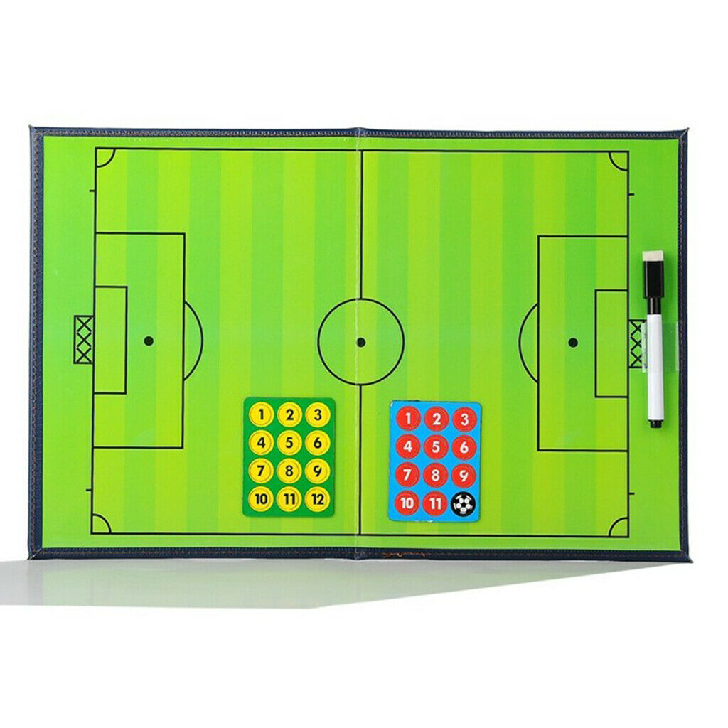 Football Coaching Board Foldable Strategy Teaching Clipboard Kit with Dry Eraser