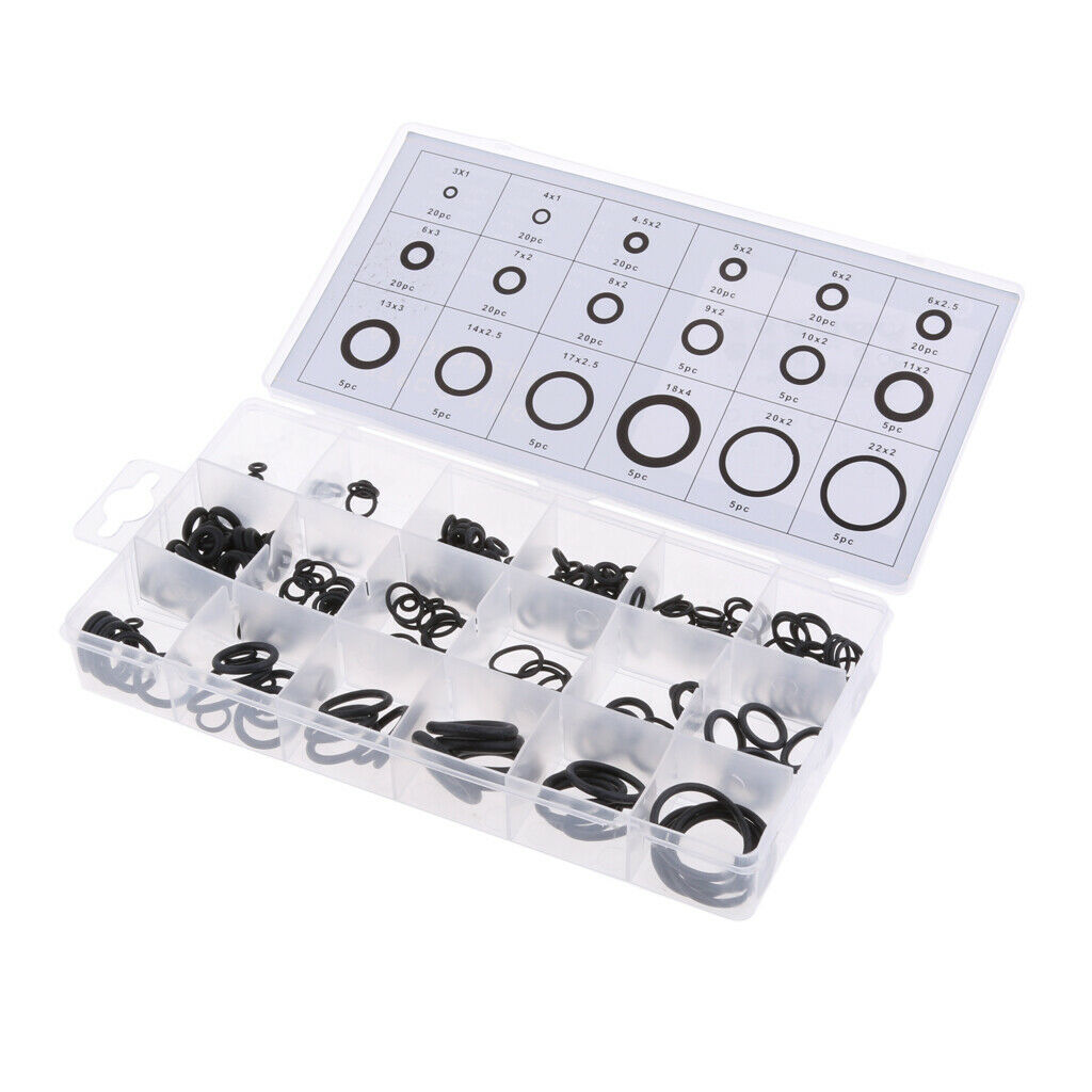 225Pcs Rubber O   Assortment Hydraulic Plumbing Gasket Paintball Seal Kit