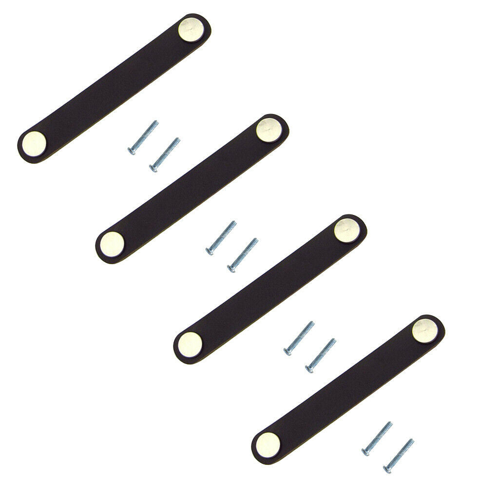 4x PU Leather Handles Cabinet Drawer Dresser Closet Replacement Suitcase Handle