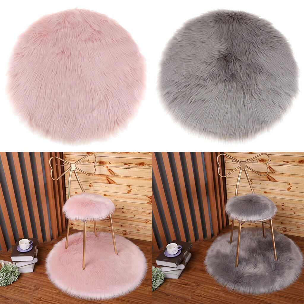 Different Colors Faux Fur Seat Cushion Pad, Artificial Plush Seat Mat