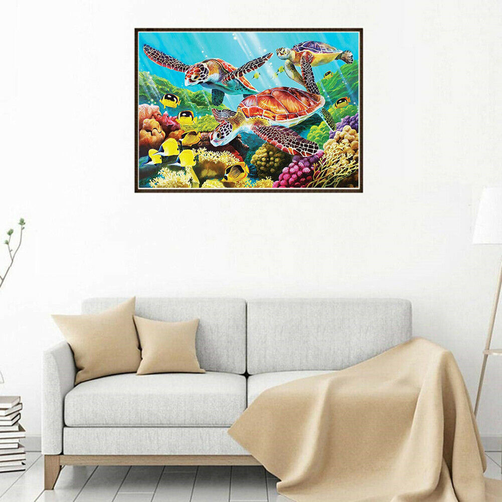 5D Sea Turtles Diamond Painting Embroidery DIY Full Drill Cross Stitch Kits @