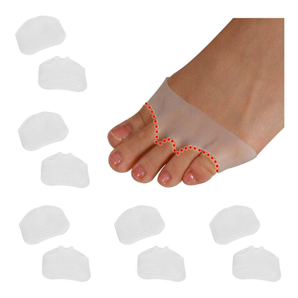 10x Gel Metatarsal Sore Ball Forefoot Pads Ball of Foot Cushion Clear New