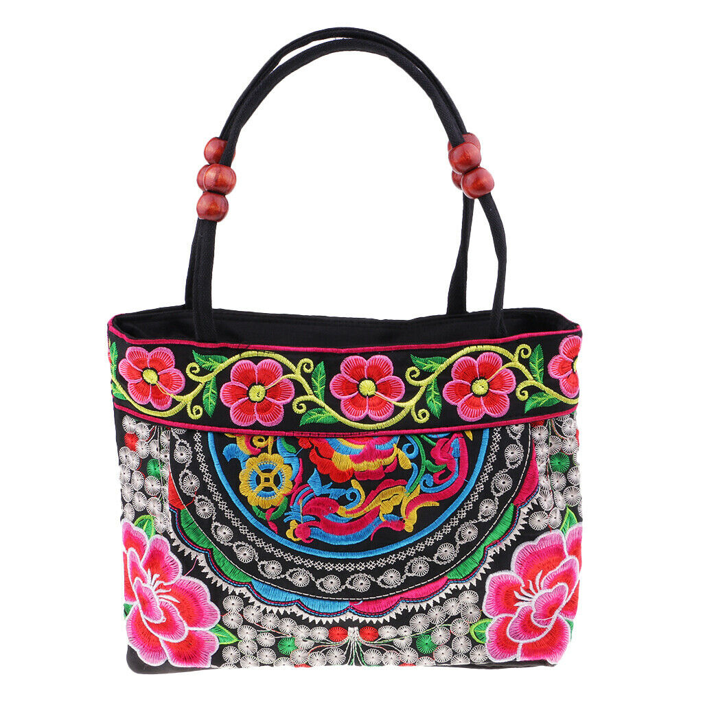 3x Boho Women Handbag Handmade Embroidered Tote Bag Handle Structured Beach Bag