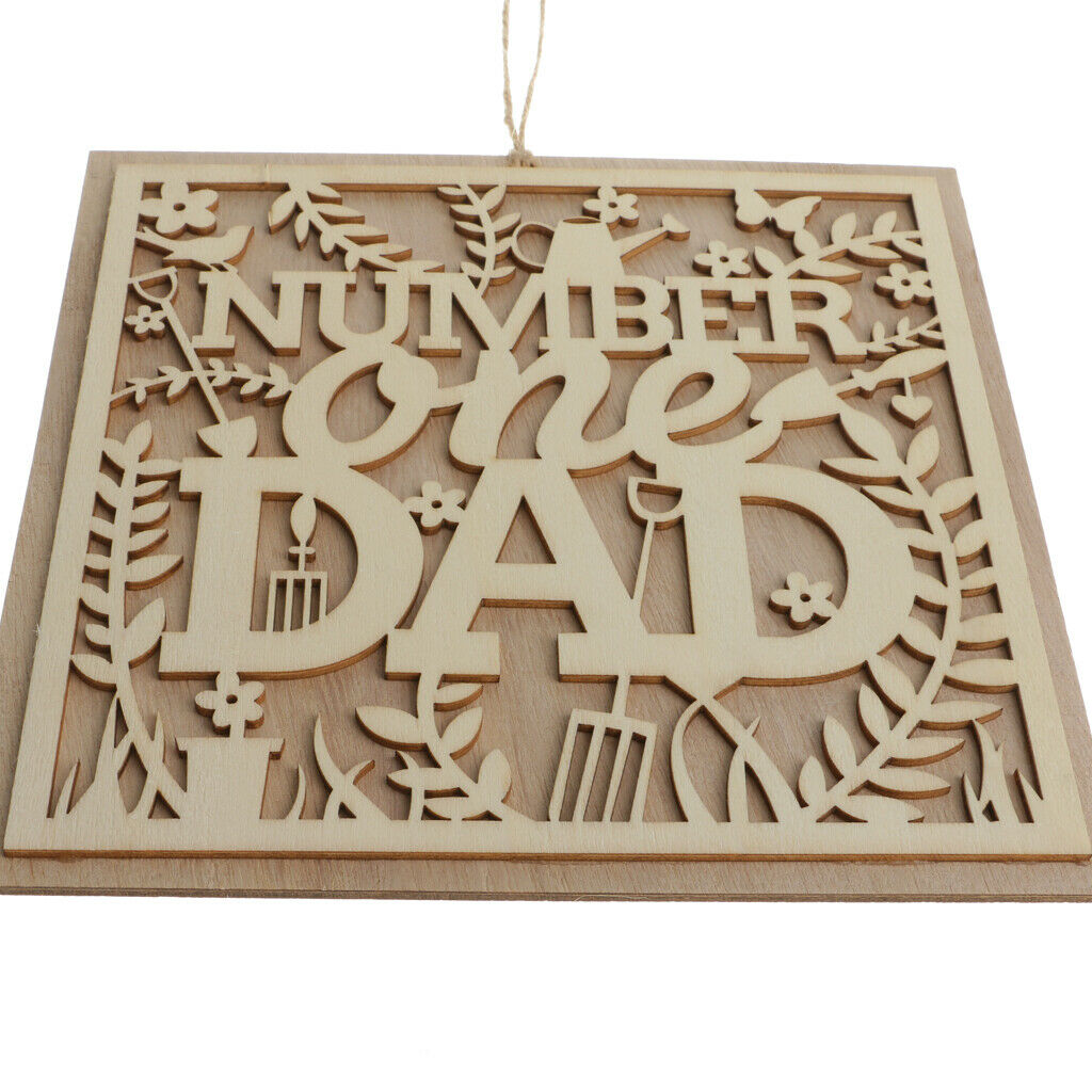 Number One Dad" Wooden Plaque Father's Day Home Wall Decor Birthday Gift