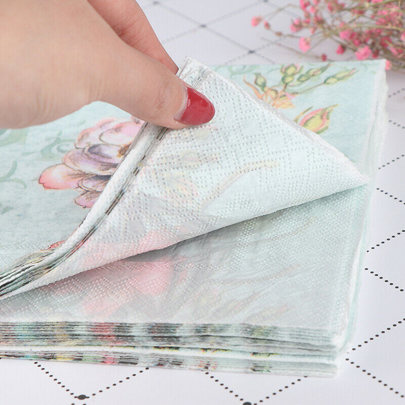 20PCS Napkins paper Decoupage Tissue Flowers Wedding Birthday DIY Decora_Z2 TL