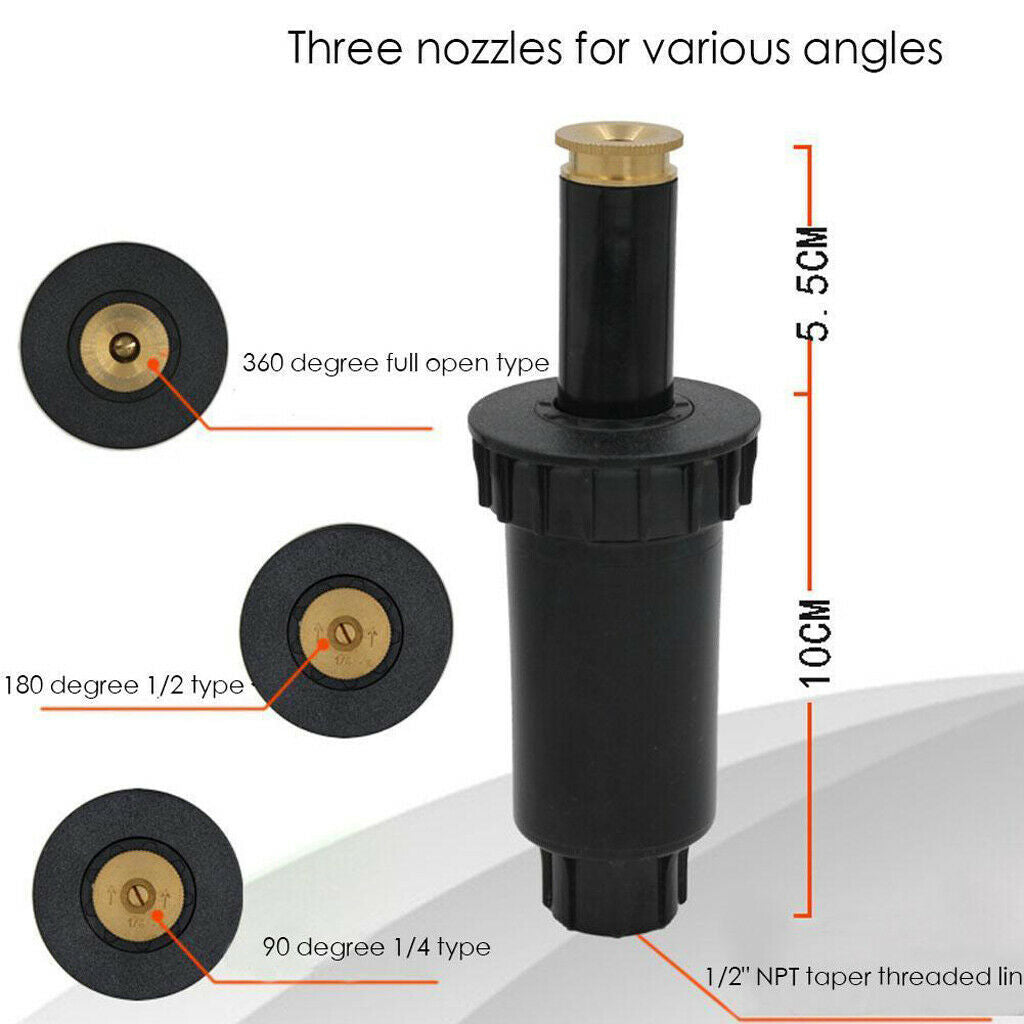 Pop Up Sprinkler Head Irrigation System for Garden Lawn Patio 90 Degree