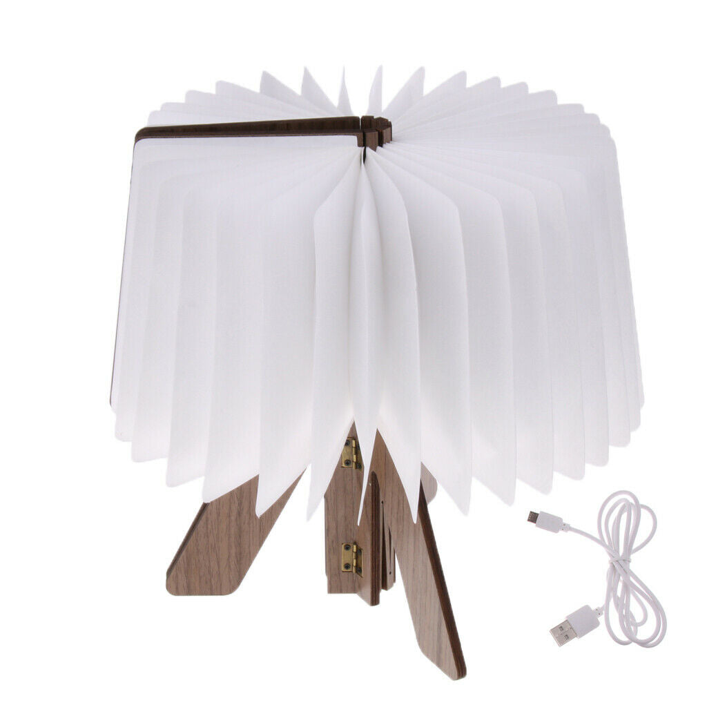 USB Rechargeable 4.5W Wooden Folding LED Folding Book Lamp Light  Warm White