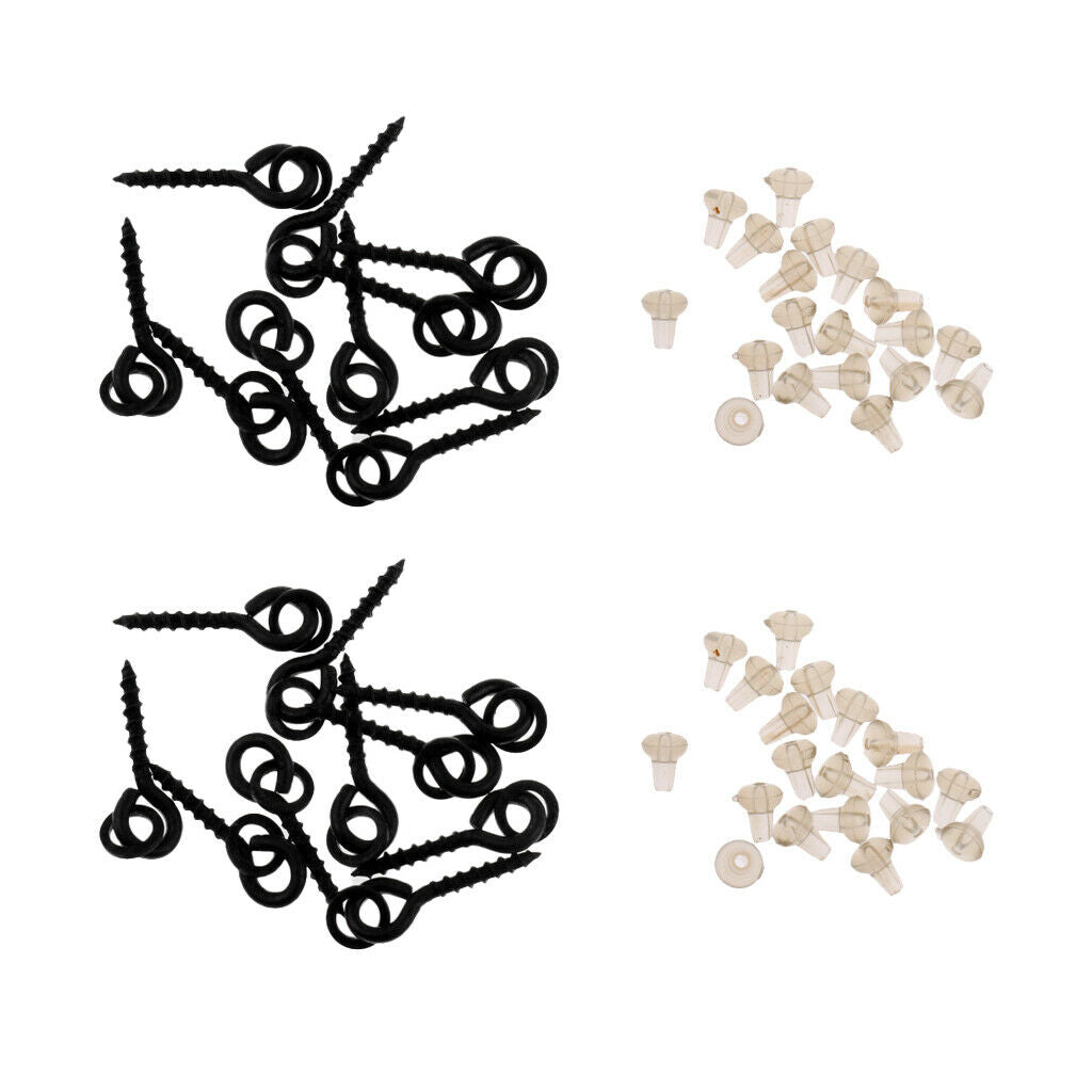 40x Beads Hook Stops + 20x Bait Screws for Rigs Carp Fishing Terminal Tackle