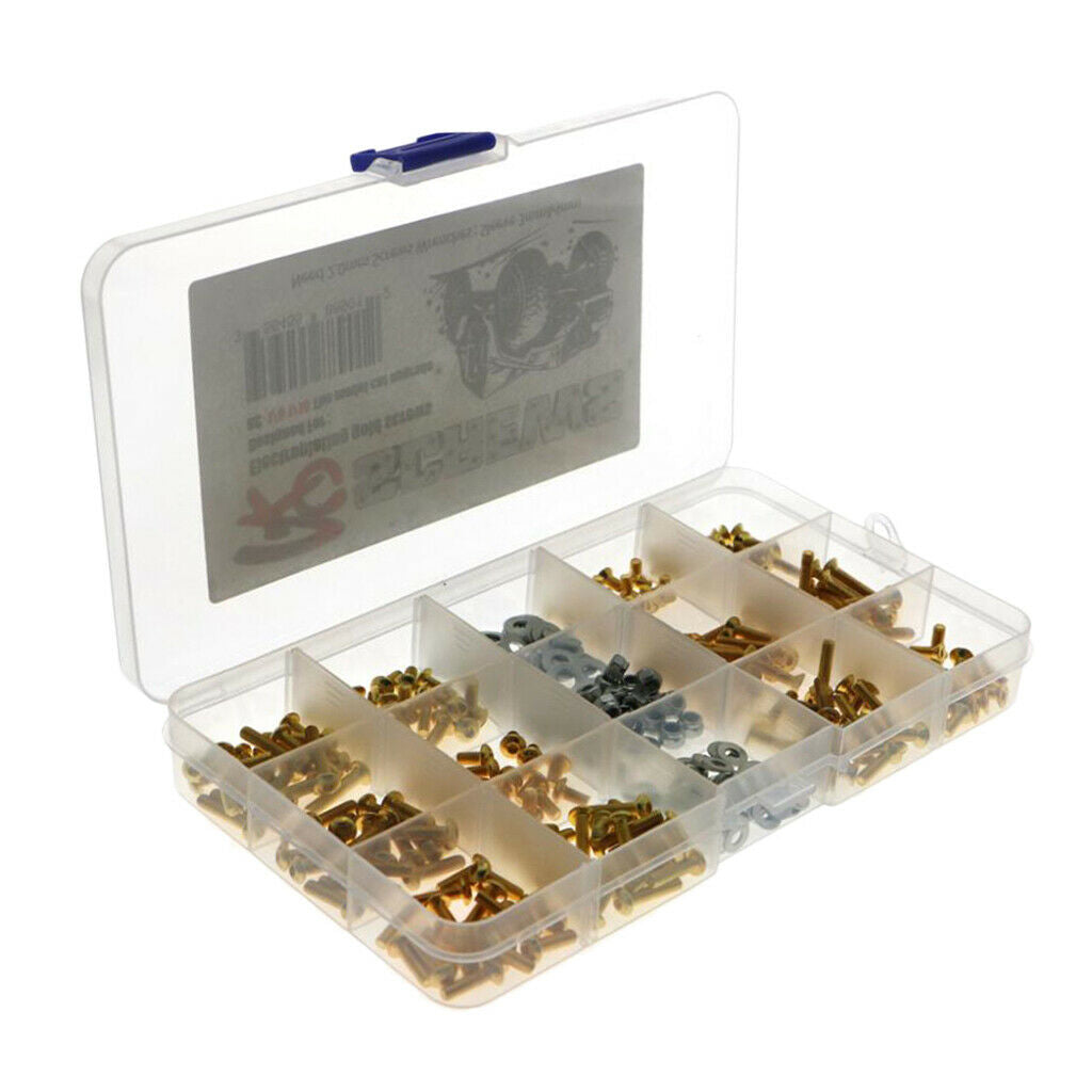 Lots 330 Golden 1/8 RC Car Screws Set Vehicle Tool Screws Kit Replacement