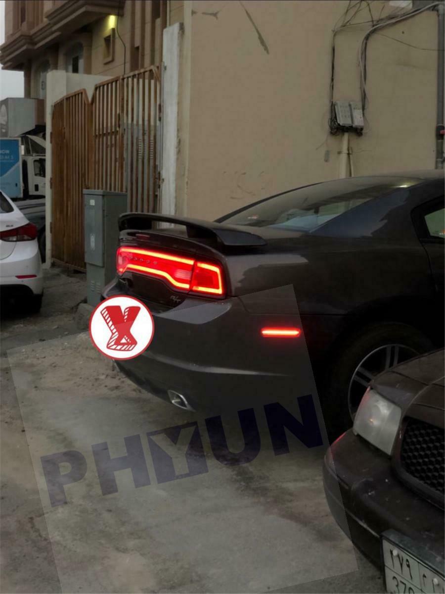 Smoked Rear Side Marker Lamps with Red LED Lights For 2008-2014 Dodge Challenger