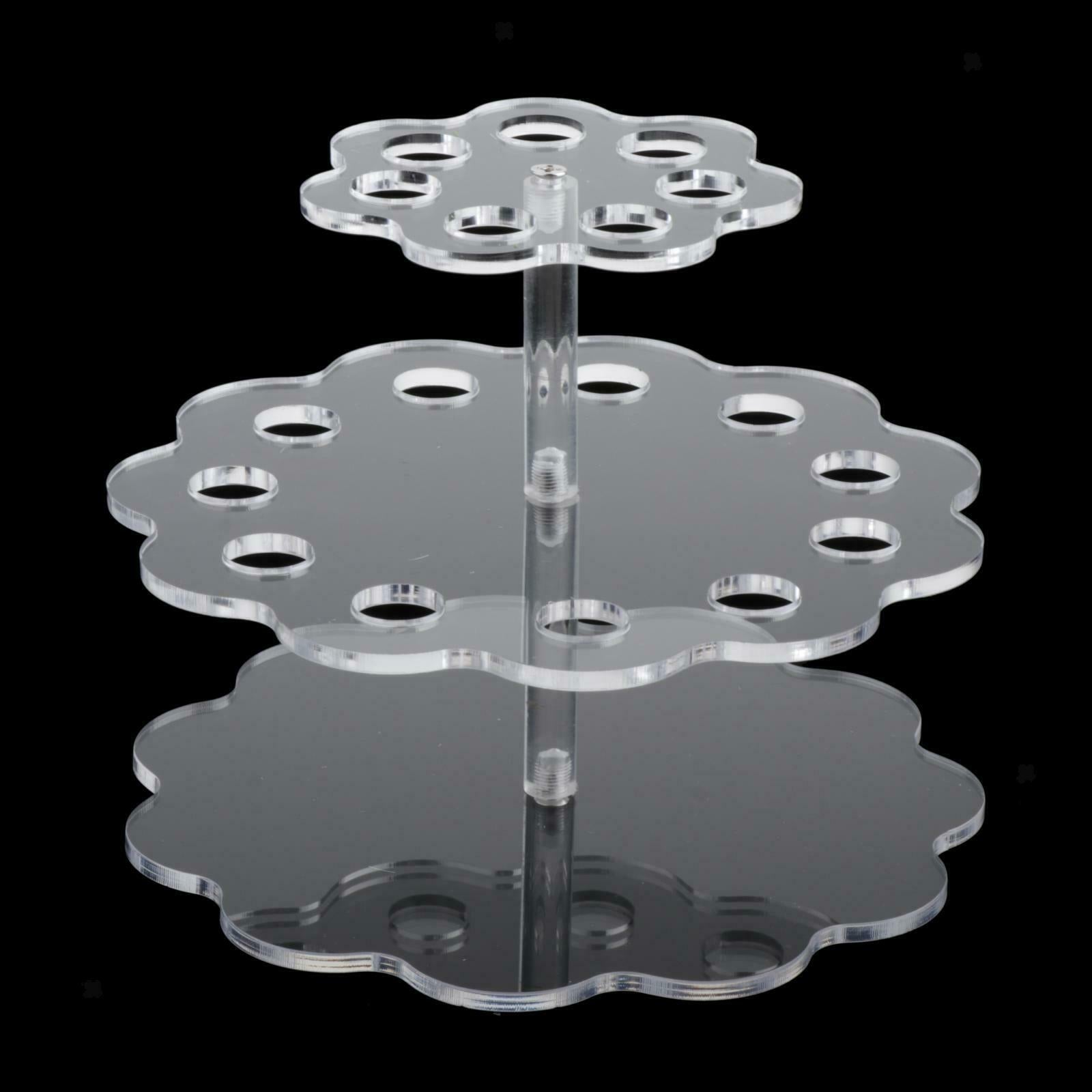 Clear 18 Bottles 2 Tier 360 Rotating Essential Oil Display Rack Storage