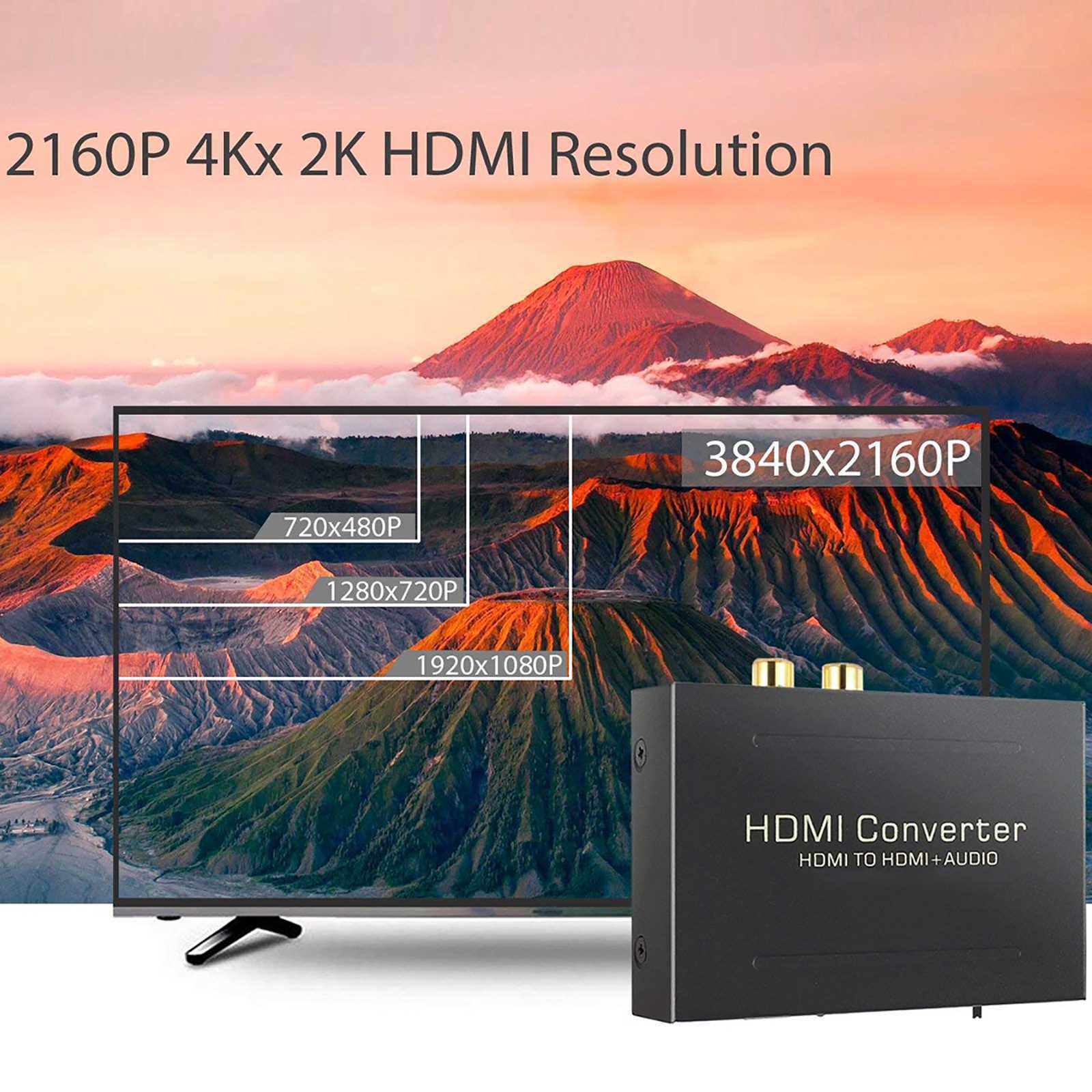 1080P HDMI to HDMI + Optical SPDIF + RCA L/R Audio Extractor Converter