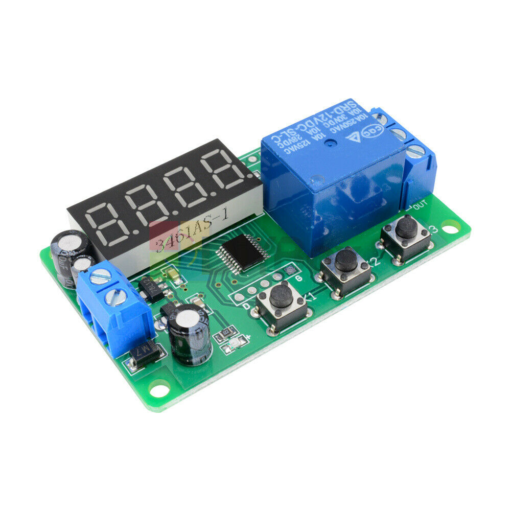 DC12V 4 Digital LED Automation Delay Relay Module Timer Control Switch PCB Board