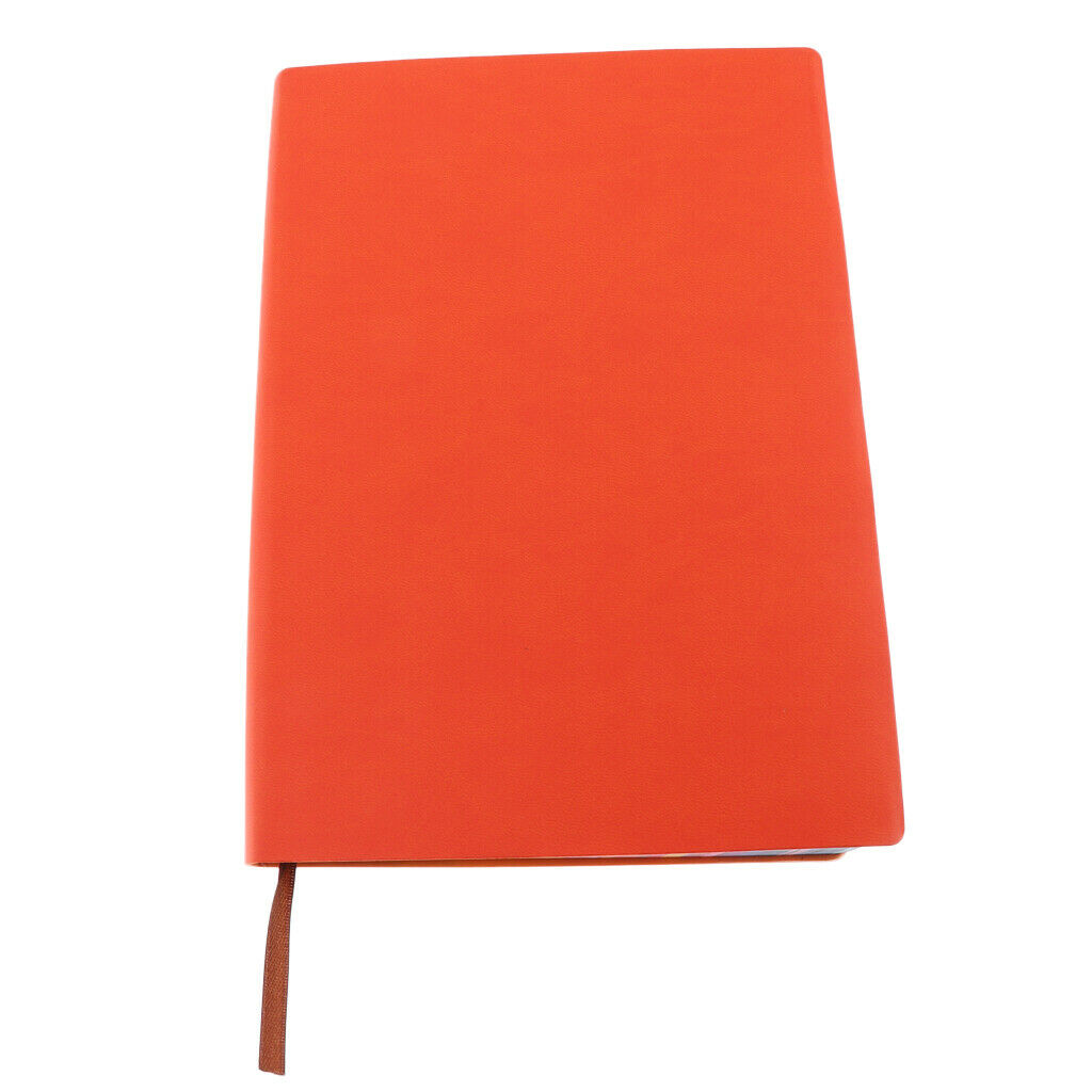 A5 Thickened Soft Cover PU Leather Notebook Rainbow Side Diary Book Orange