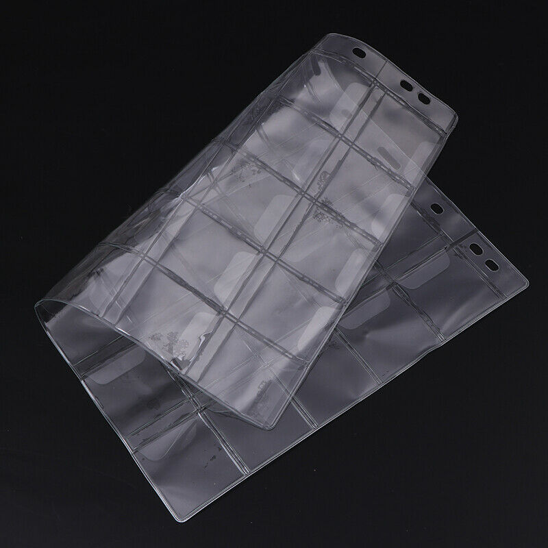 1 Sheet 30 Pockets Plastic Coin Holders Storage Collection Money Album Case:0.DD