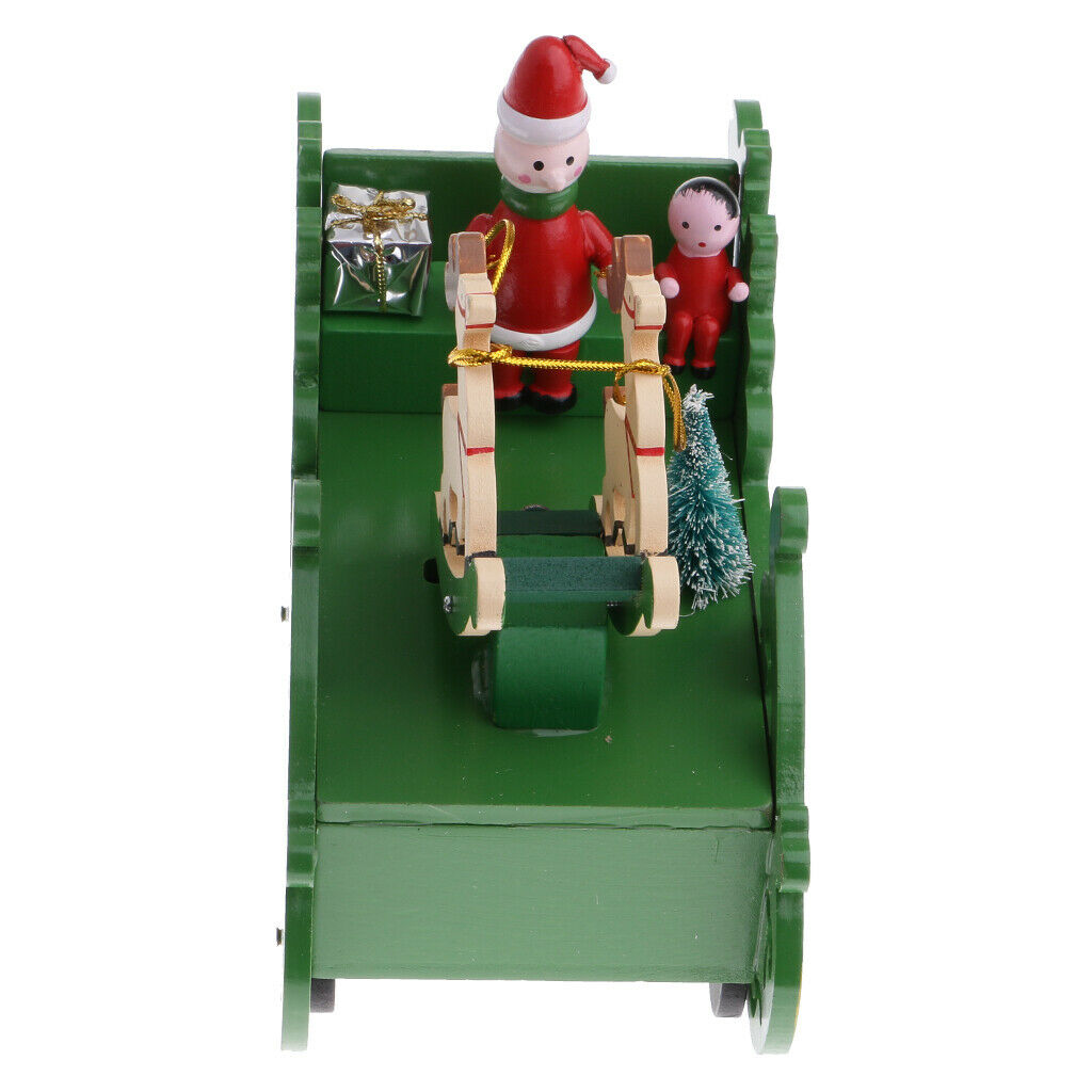 Christmas Sata Claus Snowman Sleigh Music Box Clockwork Toys Xmas Gift Decor