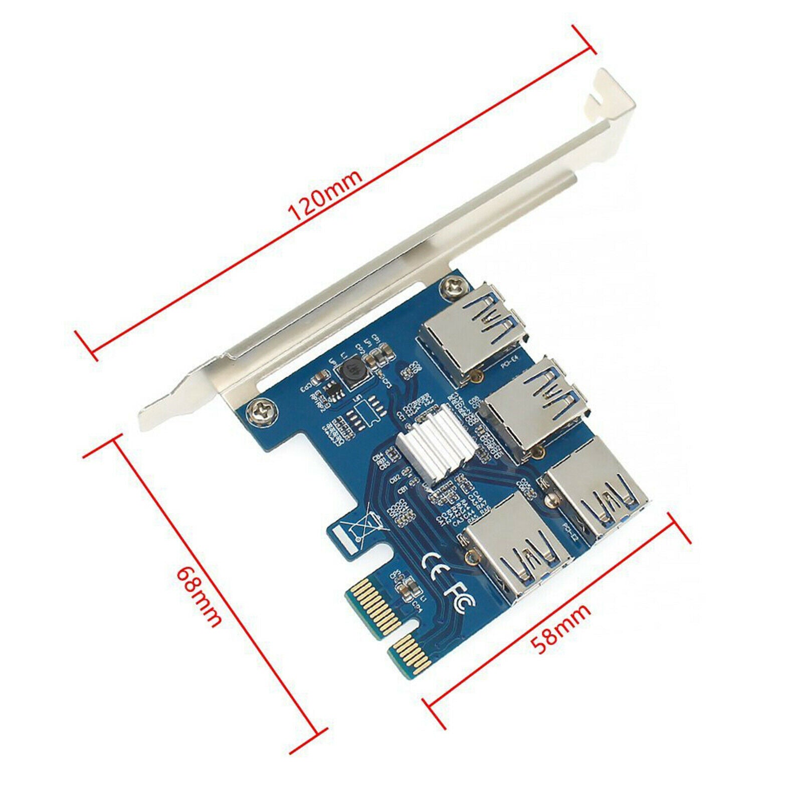 PCIe 1 to 4 PCI-Express PCI Express PCI E 16X Slots Riser Card PCI-E 1X to