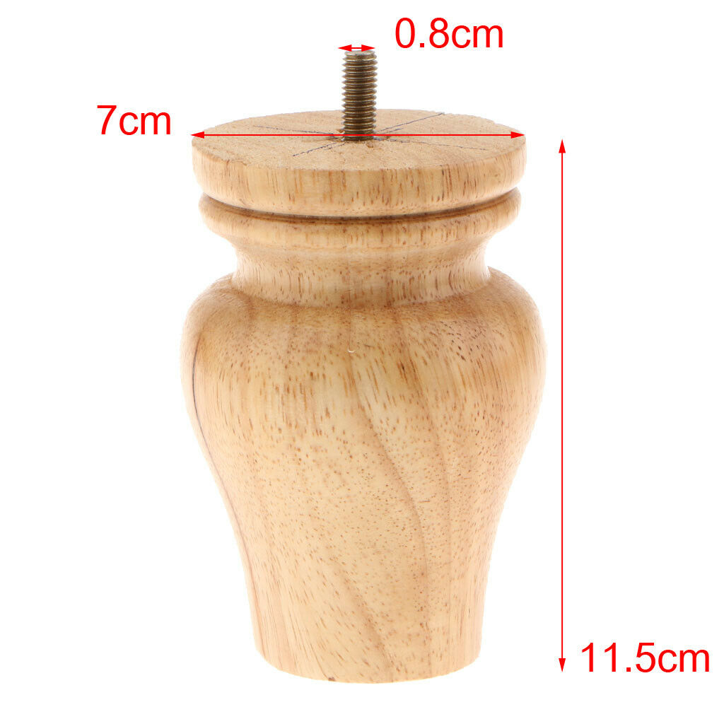 4 x Wood Sofa Leg Plinth Feet Holder for Furniture Cupboard Cabinet Couch 01