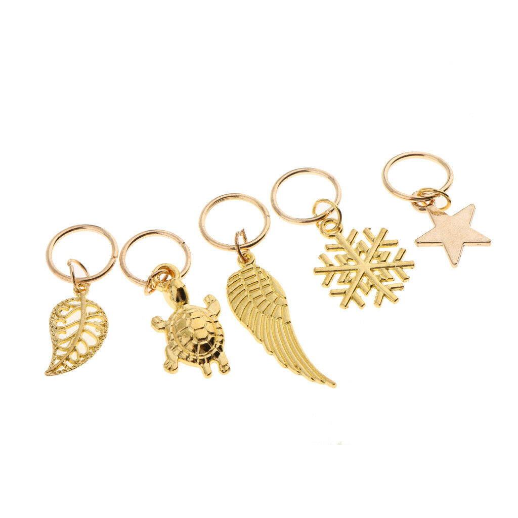 Blesiya 50 Pieces Cross Tortoise Shell Star Snowflake Hair  Braid Rings