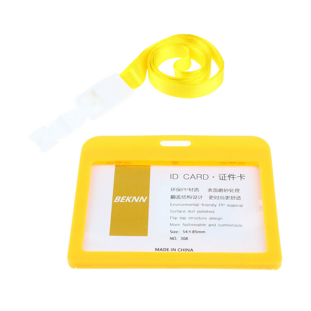 10x Badge Holder Identity Card Holder ID Badges Work Accessories - Yellow