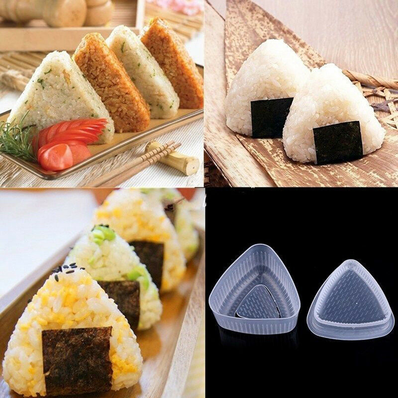 1 set Rice Ball Bento Press Maker Mold Triangle Form Mold Sushi Make  JfJ.l8