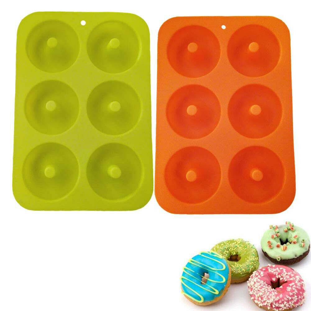 2Pcs Non-Stick Silicone Donut Molds Donut Baking Tray Donut Baking Pan Molds