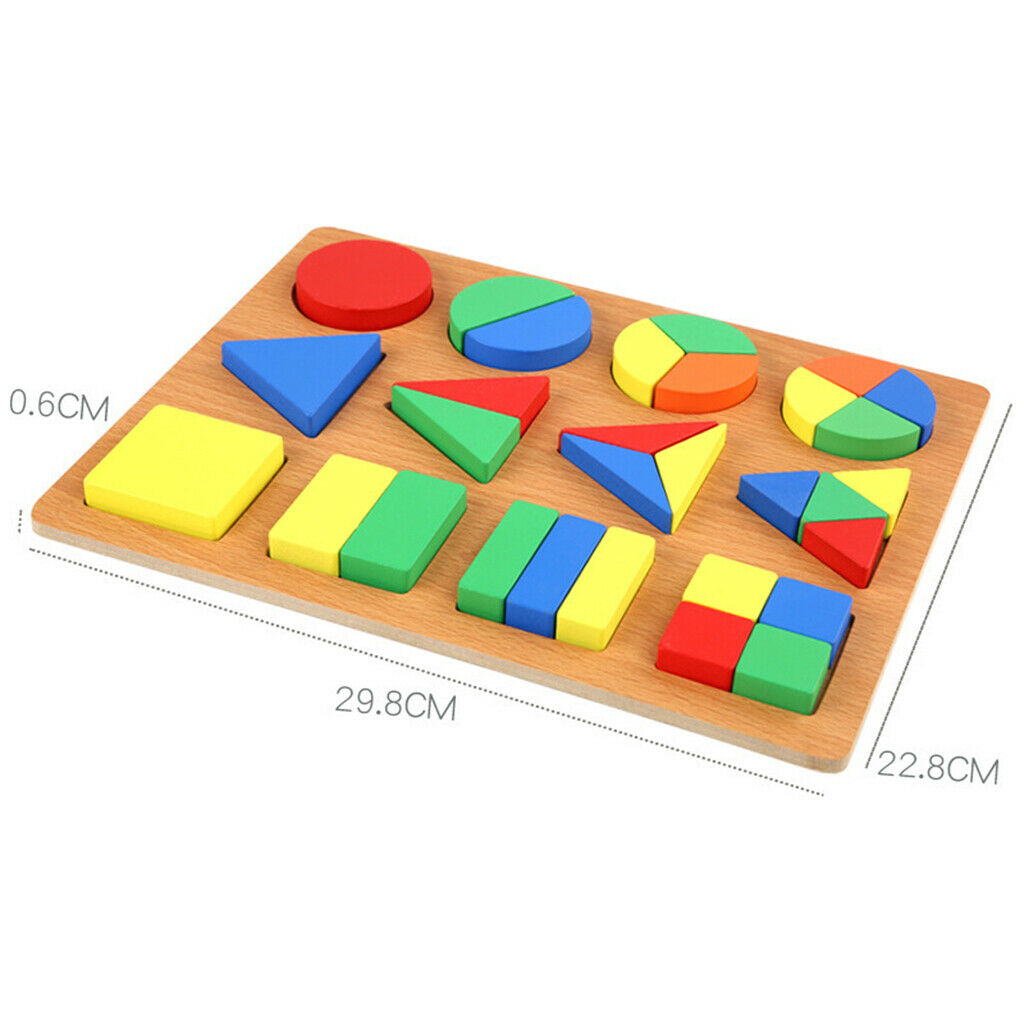 Wood Geometry Shape Matching Block Puzzle Board Stacking Color Recognition
