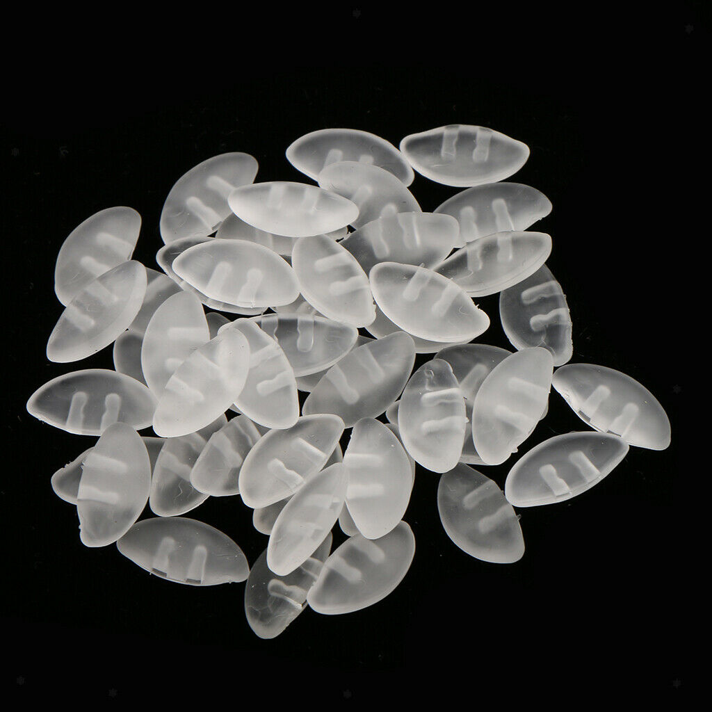 Lot of 50 Pairs Black Clear Push In 100% Soft Silicon Nose Pads Eye Glasses