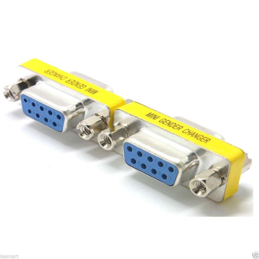 10pcs DB9 VGA 9 pin Female to female Mini Gender Changer convertor adapter