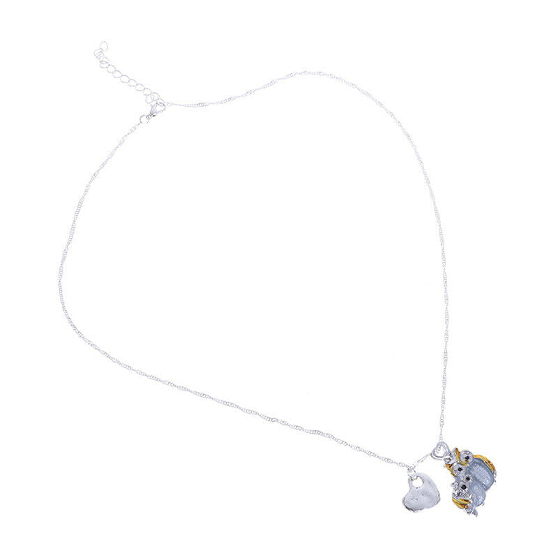 Creativity Lovely Owl Mother and Child Love Diamond Gift Necklace 925 Sil.l8