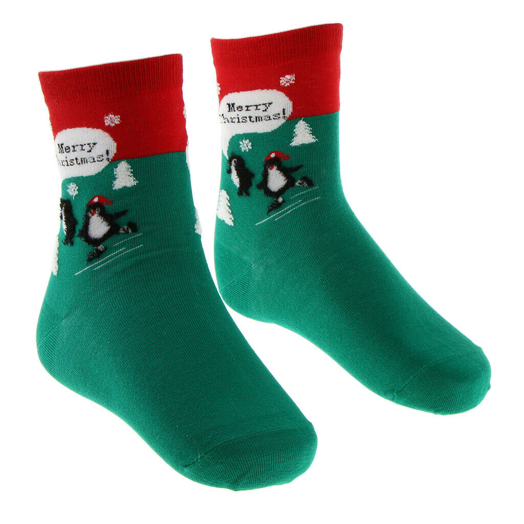 Christmas Socks Santa Claus Gift Xmas Funny Socks Kids Girl Women Green
