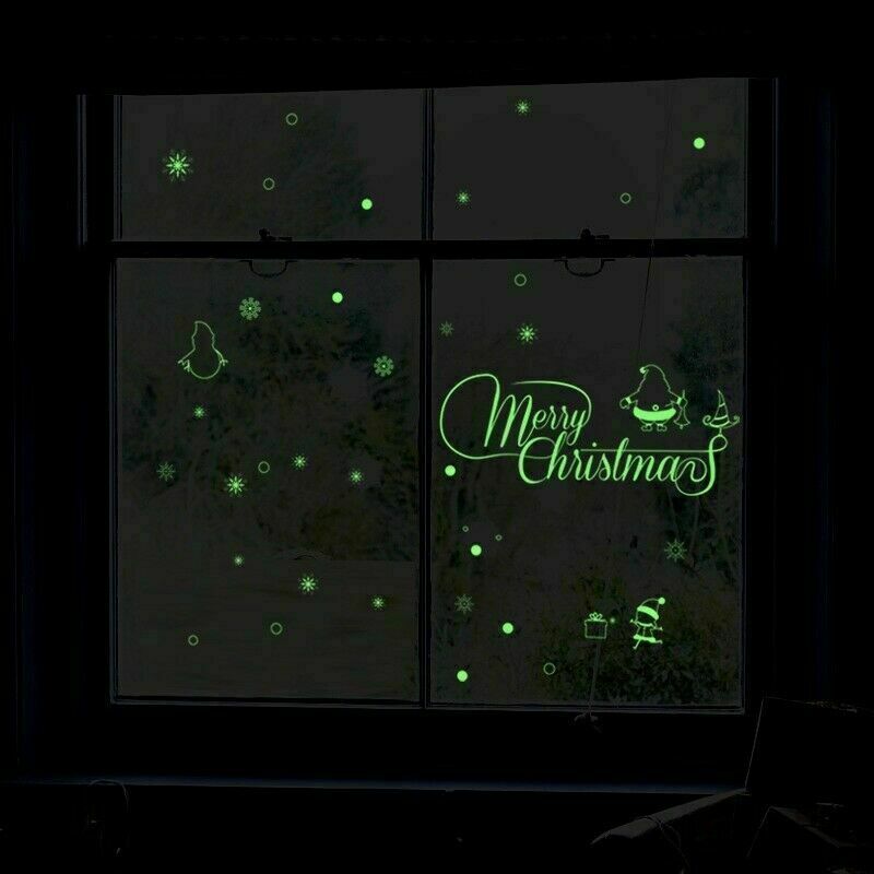 Luminous Christmas Glass Stickers Self-adhesive Window Stickers Home Decor NR9