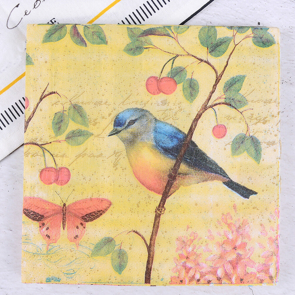 Sparrow on the tree Decoupage Napkin Paper Tissue for Xmas Wedding Decor .l8