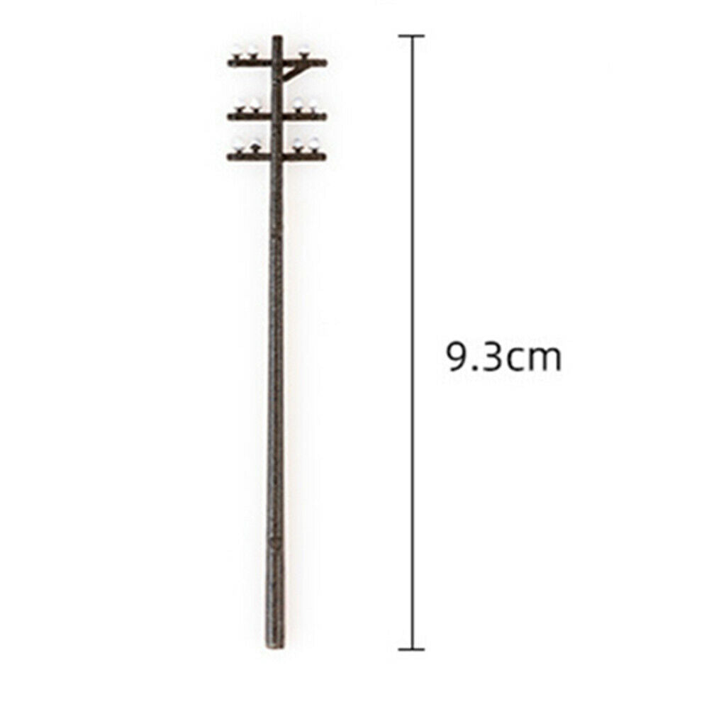 10x 1/87 Mini Electric Line Pole for Train Railroad Park Street LANDSCAPE HO