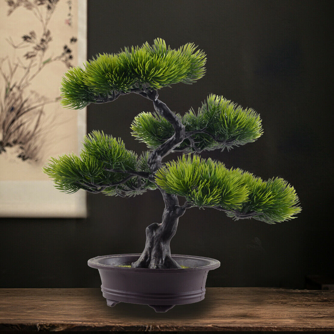Artificial Bonsai Potted Plant Mini Pine Tree Greeting Home Office Decor A9